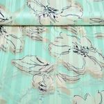 Mousseline - fleurs et rayures Vert menthe Mousseline - fleurs et rayures Vert menthe