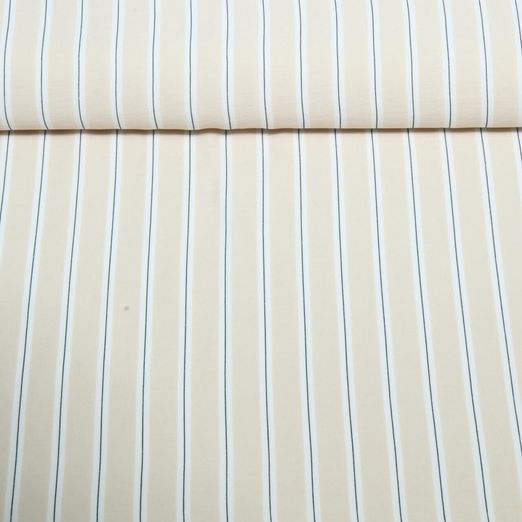 Kleider und Blusenstoff - Crepe Streifen Beige