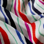 Tissu robes et blouses - Mélange de rayures Blanc Bleu marine