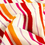 Tissu robes et blouses - Mélange de rayures Blanc Rouge