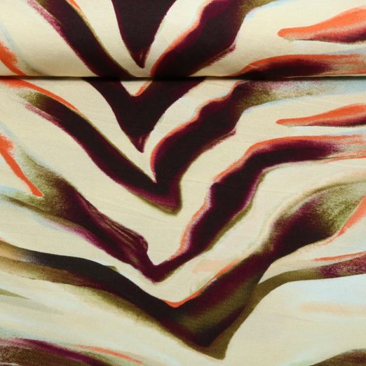 Viskosejersey - Digitaldruck Zebra Beige Viskosejersey - Digitaldruck Zebra Beige