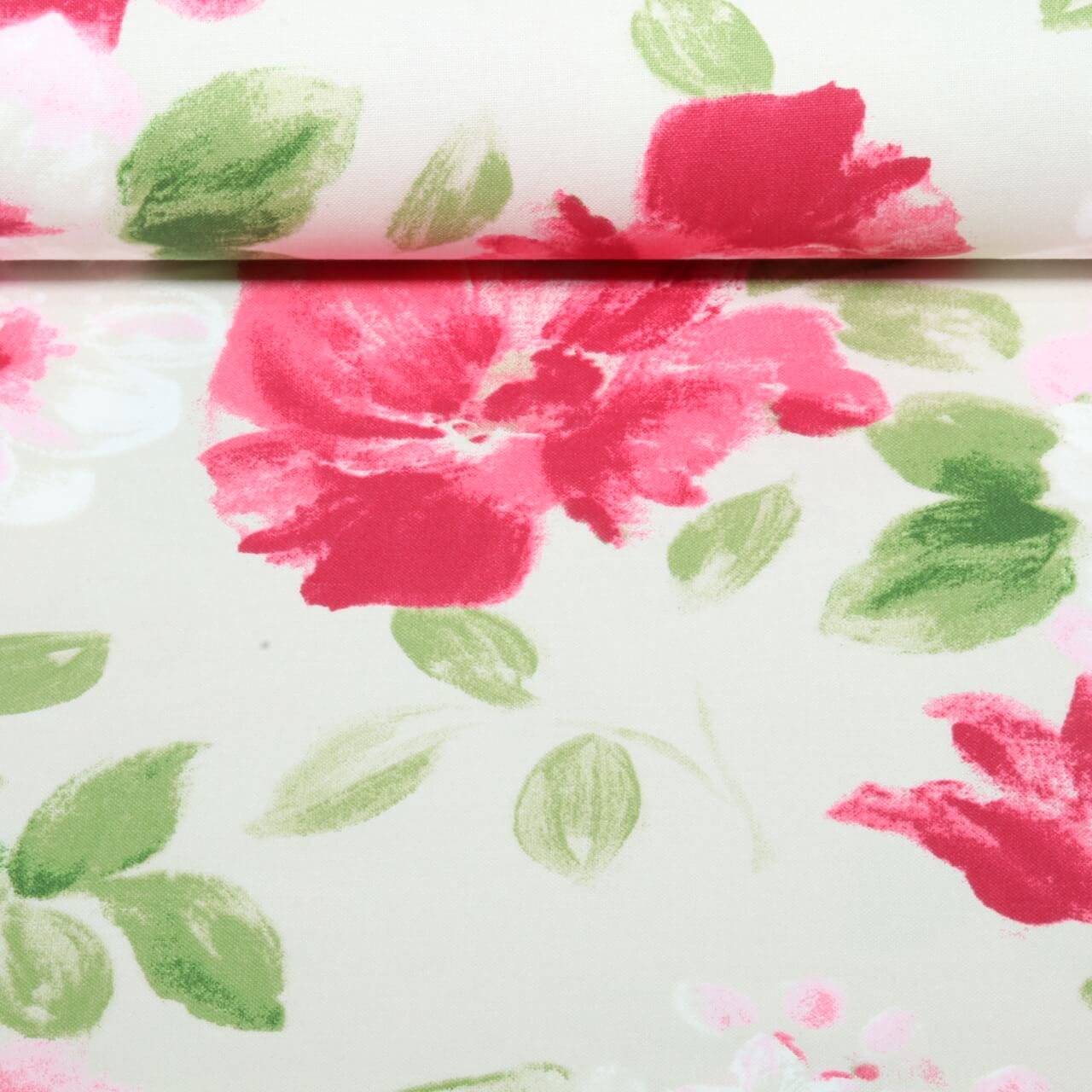 Baumwoll Canvas - Blumen Aquarell Beige-0 Baumwoll Canvas - Blumen Aquarell Beige-0