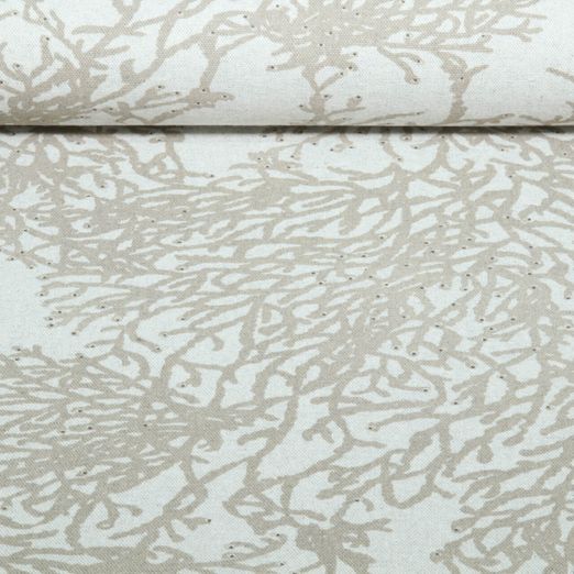 Toile lin - Aspect canevas Corail Beige Toile lin - Aspect canevas Corail Beige