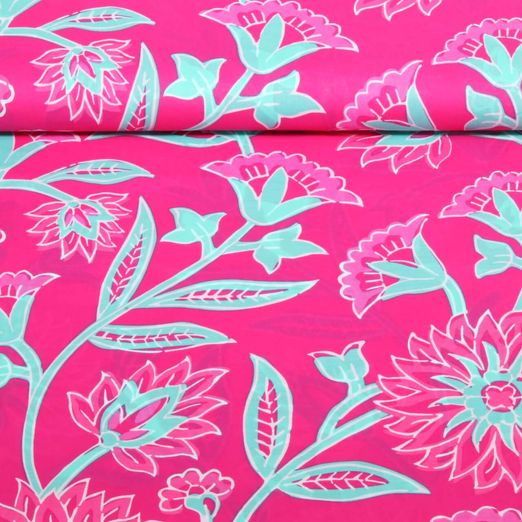 Baumwoll-Voile - Enjoy Kollektion Blumen Pink Baumwoll-Voile - Enjoy Kollektion Blumen Pink