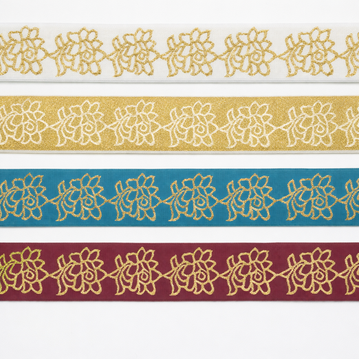 Ruban élastique Golden Roses 50mm - au mètre Ruban élastique Golden Roses 50mm - au mètre
