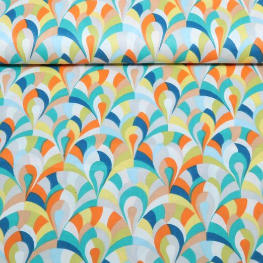 Baumwoll-Webware - Tropfen Multicolor