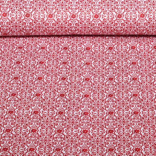 Coton enduit - Décorations florales Rouge... Coton enduit - Décorations florales Rouge...