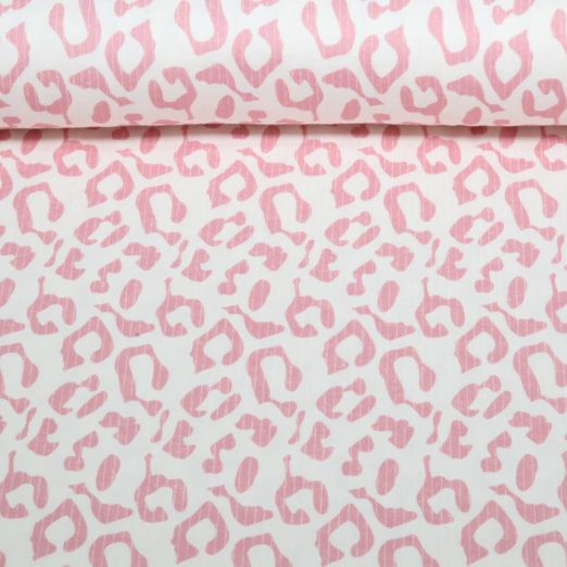 Rippjersey - Leopard Ecru Rosa Rippjersey - Leopard Ecru Rosa