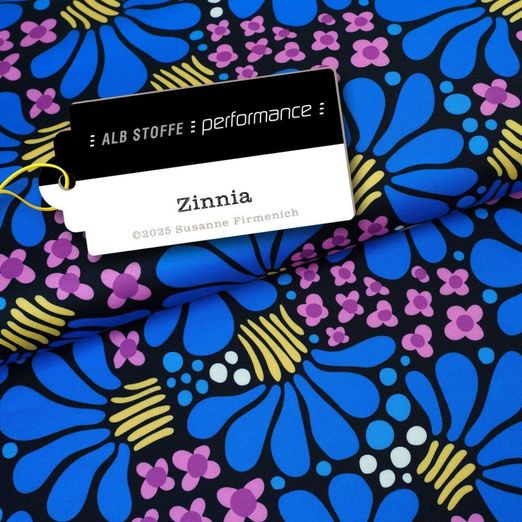 Collection Performance d'Albstoffe - Zinnia Bleu Noir Collection Performance d'Albstoffe - Zinnia Bleu Noir