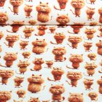 Sommersweat - French Terry Digital Rote Katzen Ecru Sommersweat - French Terry Digital Rote Katzen Ecru