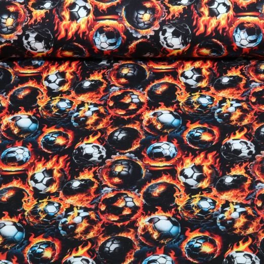 Jersey - Digital Flammender Fußball Schwarz Jersey - Digital Flammender Fußball Schwarz