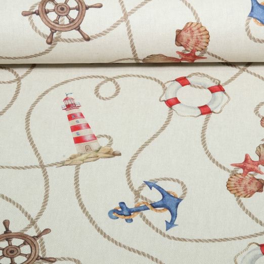 Toile canevas - aspect lin maritime Beige Toile canevas - aspect lin maritime Beige
