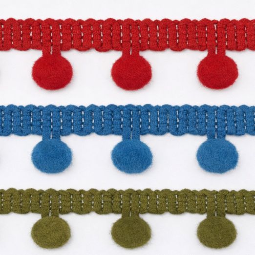 Galon pompons 10mm - au mètre Galon pompons 10mm - au mètre
