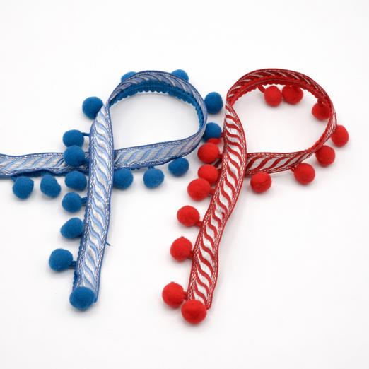 Galon à pompons Lurex 10mm - au mètre Galon à pompons Lurex 10mm - au mètre