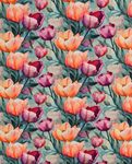 Bambuviskosjersey - Digital Tulips Mint