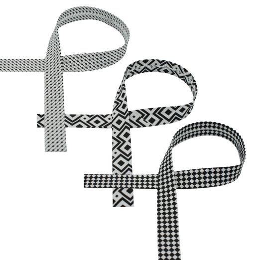 Biais Géométrique 18mm - au mètre Biais Géométrique 18mm - au mètre