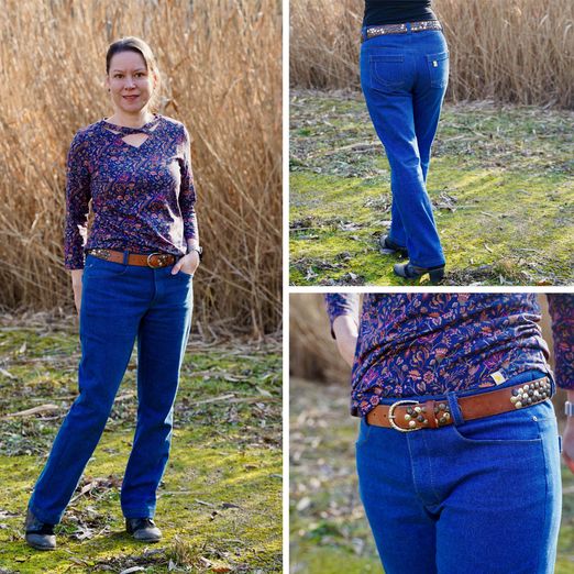 Jeans - Der blaue Pfad Mid Waist Damen Kurzgrößen - Schnittmuster eBook Jeans - Der blaue Pfad Mid Waist Damen Kurzgrößen - Schnittmuster eBook