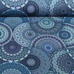 Jersey de viscose de bambou - Impression numérique Mandala Bleu marine Jersey de viscose de bambou - Impression numérique Mandala Bleu marine