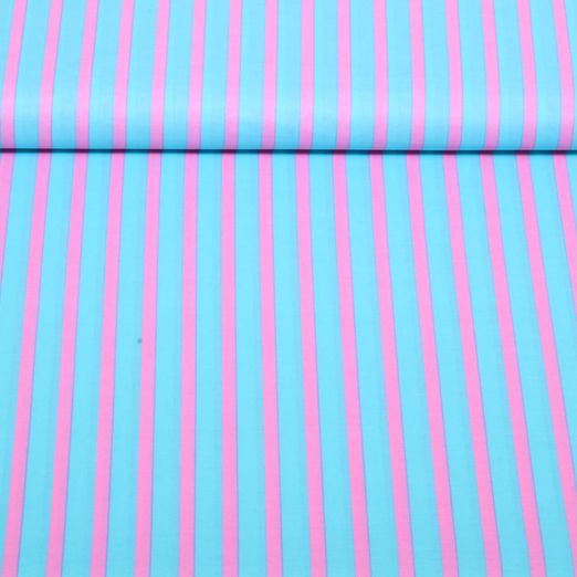 Voile de coton - collection Enjoy rayures Turquoise Voile de coton - collection Enjoy rayures Turquoise