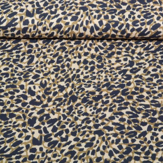 Popeline de viscose - Léopard Sable Popeline de viscose - Léopard Sable