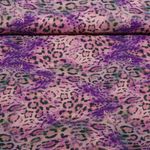 Tissu robes et blouses - Crêpe Léopard Vieux rose