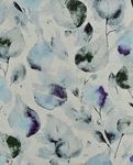 Viscosa Lino - Foglie digitali Ecrù Azzurro