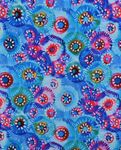 Popelín de algodón - Stretch Círculos de colores Azul