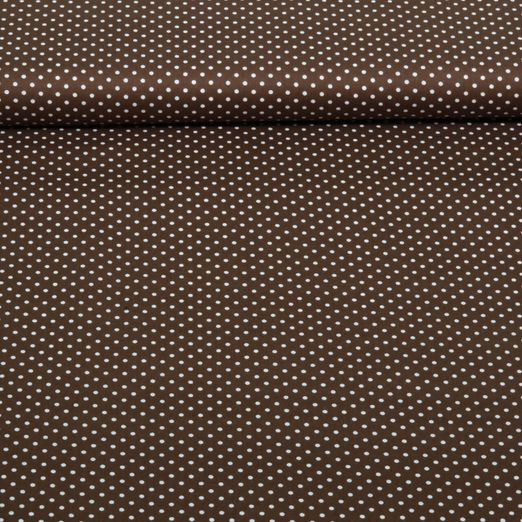 Popeline de coton - Pois brun chocolat Popeline de coton - Pois brun chocolat