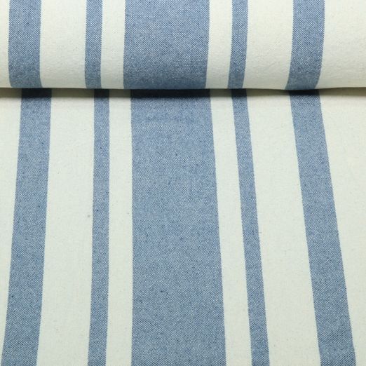 Coton tissé - Linge de cuisine à rayures Beige Bleu jeans Coton tissé - Linge de cuisine à rayures Beige Bleu jeans