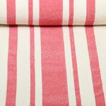 Coton tissé - Linge de cuisine à rayures Beige Rouge