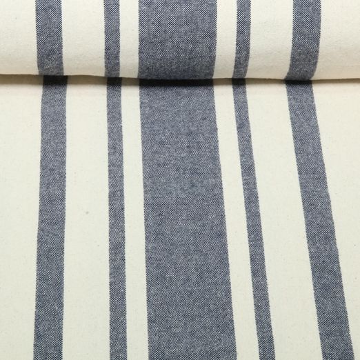 Coton tissé - Linge de cuisine à rayures Beige Bleu indigo Coton tissé - Linge de cuisine à rayures Beige Bleu indigo