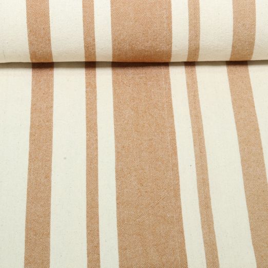 Coton tissé - Linge de cuisine à rayures Beige Marron cacahuète Coton tissé - Linge de cuisine à rayures Beige Marron cacahuète
