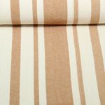 Coton tissé - Linge de cuisine à rayures Beige Marron cacahuète