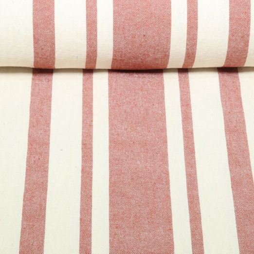 Coton tissé - Linge de cuisine à rayures Beige Terracotta