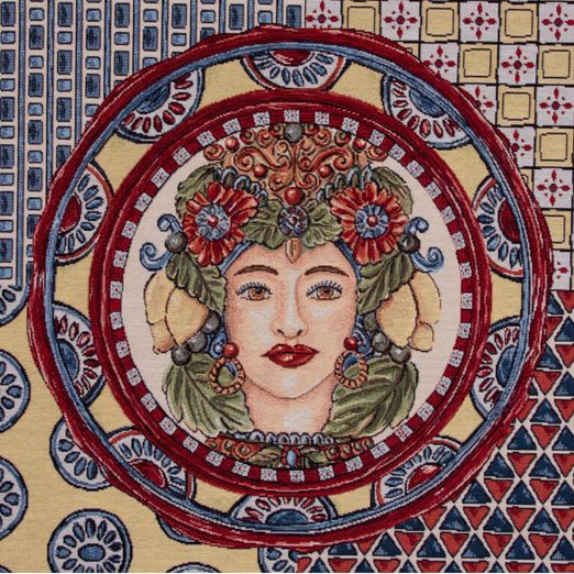 Gobelin Kissen Panel - Artist Gesicht Italy Multicolor