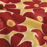 Popelín de algodón - flores amarillo rojo