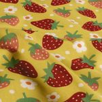Popelín de algodón - fresas amarillo rojo