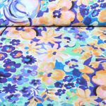 Blusen- & Kleiderstoff - Digital Blumen Crash Blau Blusen- & Kleiderstoff - Digital Blumen Crash Blau