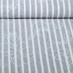 Tissu robes et blouses - fleurs rayures impression caoutchouc Gris