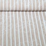 Tissu robes et blouses - fleurs rayures impression caoutchouc Marron