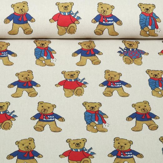 Toile numérique aspect lin Teddys Beige Toile numérique aspect lin Teddys Beige