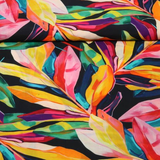 Tencel Leinen - Bunte Blätter Multicolor Tencel Leinen - Bunte Blätter Multicolor