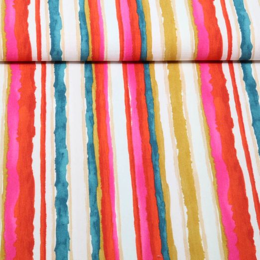 Viscose - Rayures Air Flow Print Rose vif Viscose - Rayures Air Flow Print Rose vif