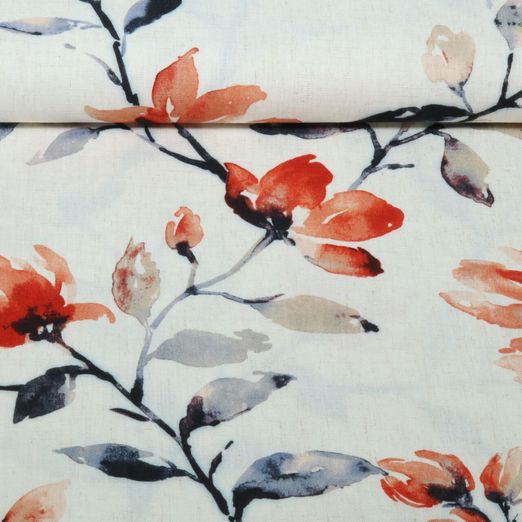 Lin viscose - Impression numérique Beige Lin viscose - Impression numérique Beige