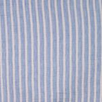Tissu robes et blouses - Aspect lin rayures Bleu clair