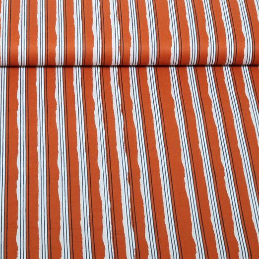 Popeline de coton - Enjoy collection rayures Marron Popeline de coton - Enjoy collection rayures Marron