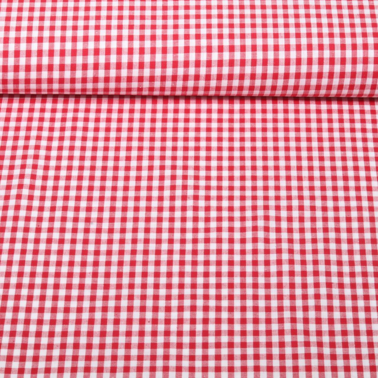 Coton tissé - Carreaux Rouge Blanc-0 Coton tissé - Carreaux Rouge Blanc-0