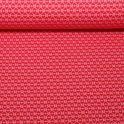 Jersey jacquard bio - HHL Cherry Heart Knit Rouge
