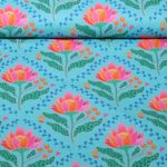 Gaze de coton bio Lisse - HHL Queen Of Hearts Lotus Royal Turquoise Gaze de coton bio Lisse - HHL Queen Of Hearts Lotus Royal Turquoise