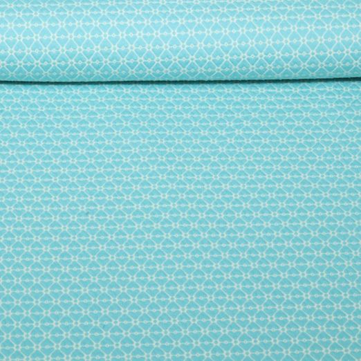 Jersey jacquard bio - HHL Queen of Heart Cherry Heart Knit Turquoise